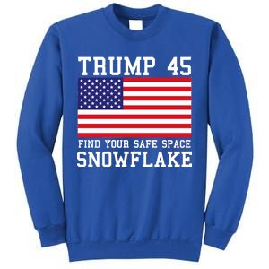 Donald Trump 45 Find Your Safe Space Snowflake USA Sweatshirt