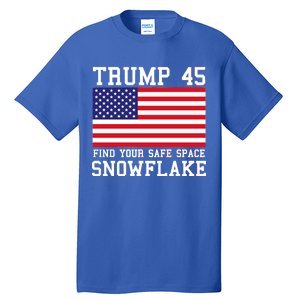 Donald Trump 45 Find Your Safe Space Snowflake USA Tall T-Shirt