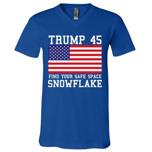 Donald Trump 45 Find Your Safe Space Snowflake USA V-Neck T-Shirt