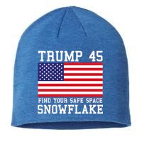 Donald Trump 45 Find Your Safe Space Snowflake USA Sustainable Beanie