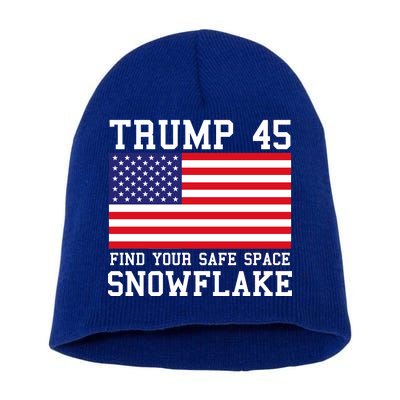 Donald Trump 45 Find Your Safe Space Snowflake USA Short Acrylic Beanie