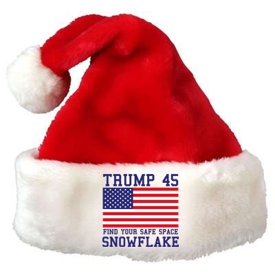 Donald Trump 45 Find Your Safe Space Snowflake USA Premium Christmas Santa Hat