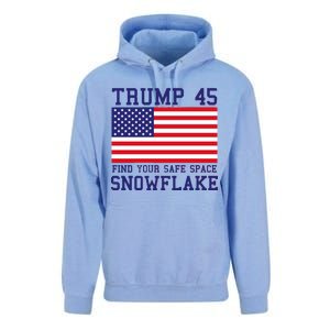 Donald Trump 45 Find Your Safe Space Snowflake USA Unisex Surf Hoodie