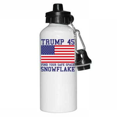 Donald Trump 45 Find Your Safe Space Snowflake USA Aluminum Water Bottle 