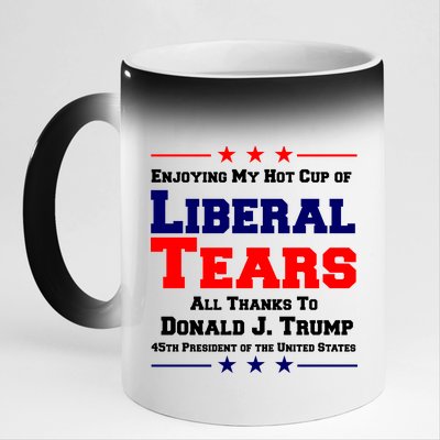 Donald Trump 45TH PRESIDENT POTUS Liberal Tears 11oz Black Color Changing Mug