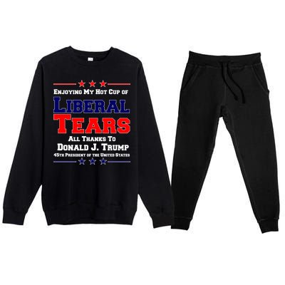 Donald Trump 45TH PRESIDENT POTUS Liberal Tears Premium Crewneck Sweatsuit Set