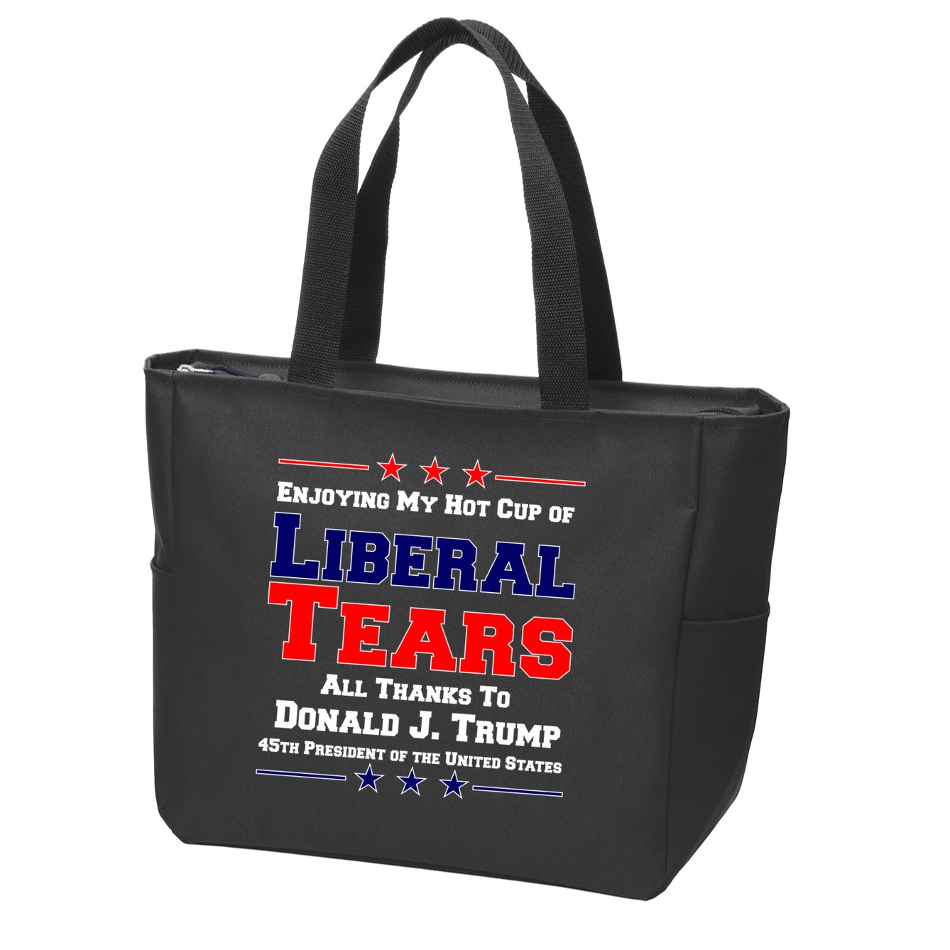 Donald Trump 45TH PRESIDENT POTUS Liberal Tears Zip Tote Bag