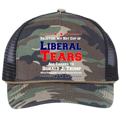 Donald Trump 45TH PRESIDENT POTUS Liberal Tears Retro Rope Trucker Hat Cap