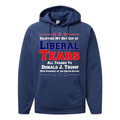 Donald Trump 45TH PRESIDENT POTUS Liberal Tears Performance Fleece Hoodie