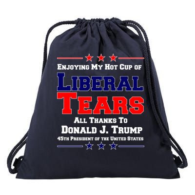 Donald Trump 45TH PRESIDENT POTUS Liberal Tears Drawstring Bag