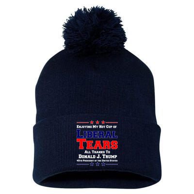 Donald Trump 45TH PRESIDENT POTUS Liberal Tears Pom Pom 12in Knit Beanie