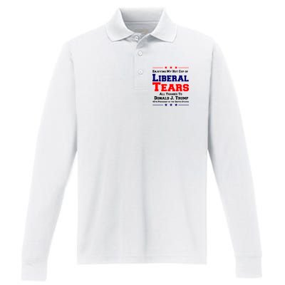 Donald Trump 45TH PRESIDENT POTUS Liberal Tears Performance Long Sleeve Polo