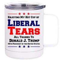 Donald Trump 45TH PRESIDENT POTUS Liberal Tears 12 oz Stainless Steel Tumbler Cup