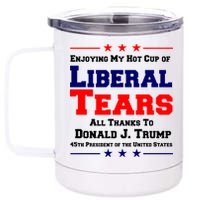 Donald Trump 45TH PRESIDENT POTUS Liberal Tears 12 oz Stainless Steel Tumbler Cup