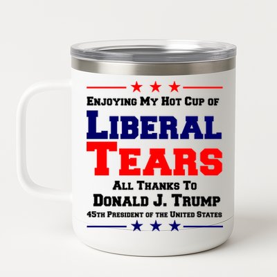 Donald Trump 45TH PRESIDENT POTUS Liberal Tears 12 oz Stainless Steel Tumbler Cup