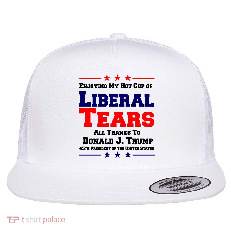 Donald Trump 45TH PRESIDENT POTUS Liberal Tears Flat Bill Trucker Hat