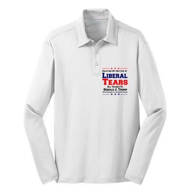 Donald Trump 45TH PRESIDENT POTUS Liberal Tears Silk Touch Performance Long Sleeve Polo