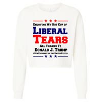 Donald Trump 45TH PRESIDENT POTUS Liberal Tears Cropped Pullover Crew