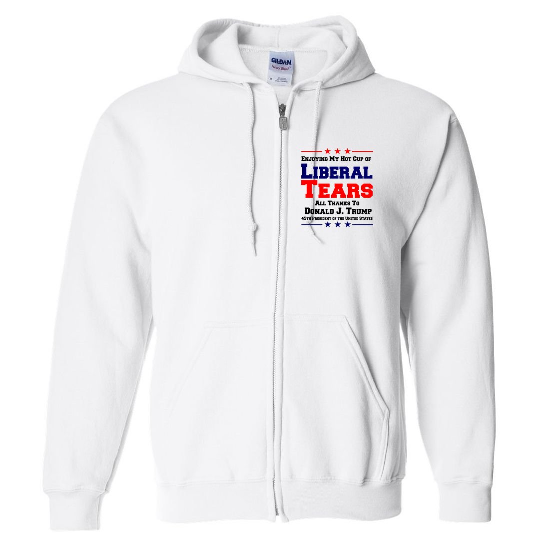 Donald Trump 45TH PRESIDENT POTUS Liberal Tears Full Zip Hoodie