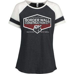 Donald Trump Border Wall Construction Enza Ladies Jersey Colorblock Tee