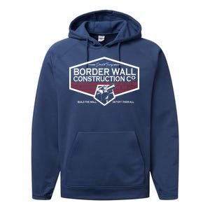 Donald Trump Border Wall Construction Performance Fleece Hoodie