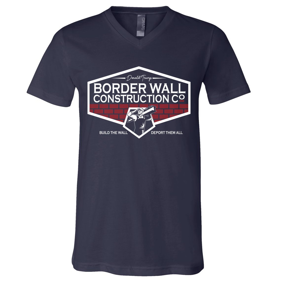 Donald Trump Border Wall Construction V-Neck T-Shirt