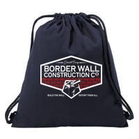 Donald Trump Border Wall Construction Drawstring Bag