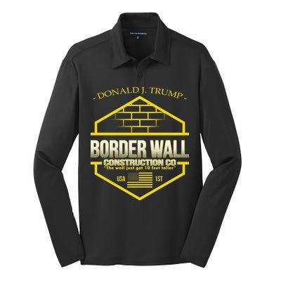 Donald Trump Border Wall Construction Co Silk Touch Performance Long Sleeve Polo