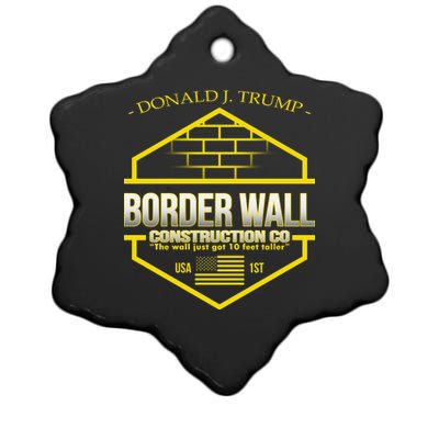 Donald Trump Border Wall Construction Co Ceramic Star Ornament