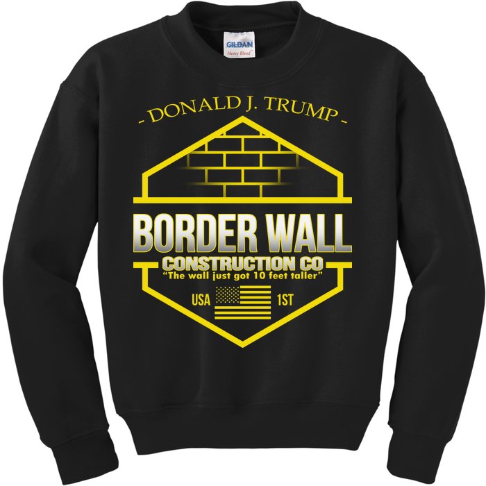 Donald Trump Border Wall Construction Co Kids Sweatshirt