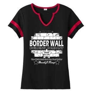 Donald Trump Border Wall Construction Company Ladies Halftime Notch Neck Tee