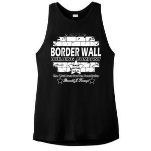 Donald Trump Border Wall Construction Company Ladies PosiCharge Tri-Blend Wicking Tank