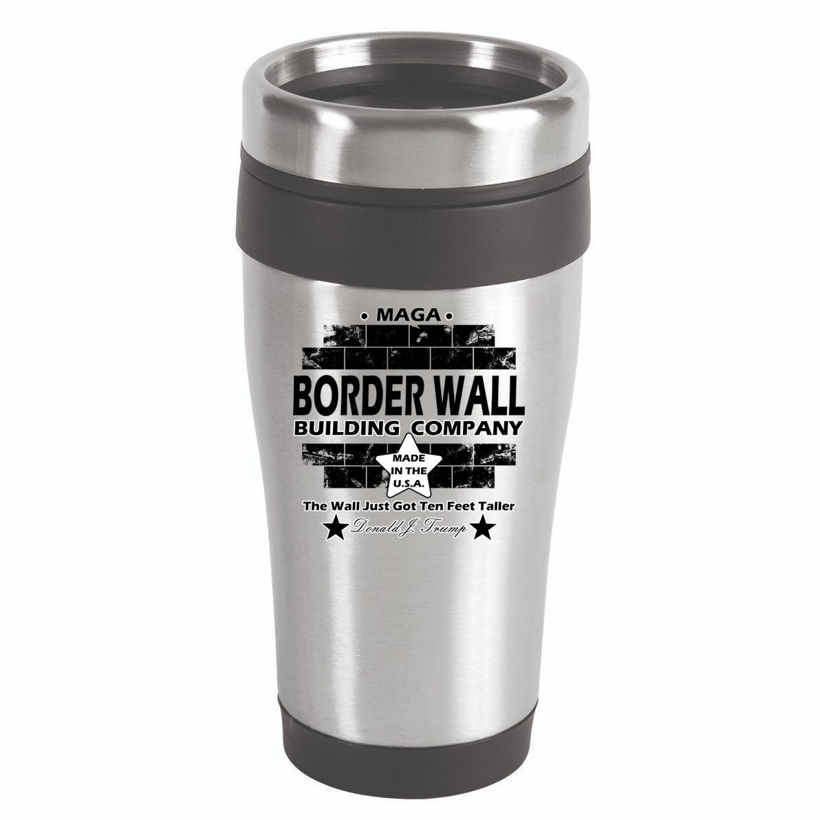 Donald Trump Border Wall Construction Company 16oz Travel Tumbler