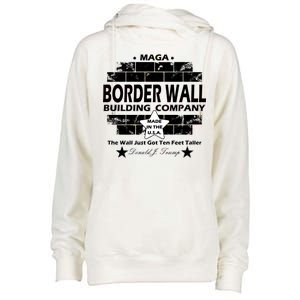 Donald Trump Border Wall Construction Company Womens Funnel Neck Pullover Hood