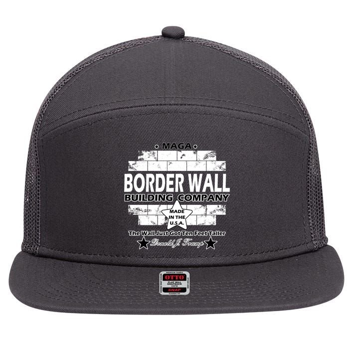 Donald Trump Border Wall Construction Company 7 Panel Mesh Trucker Snapback Hat