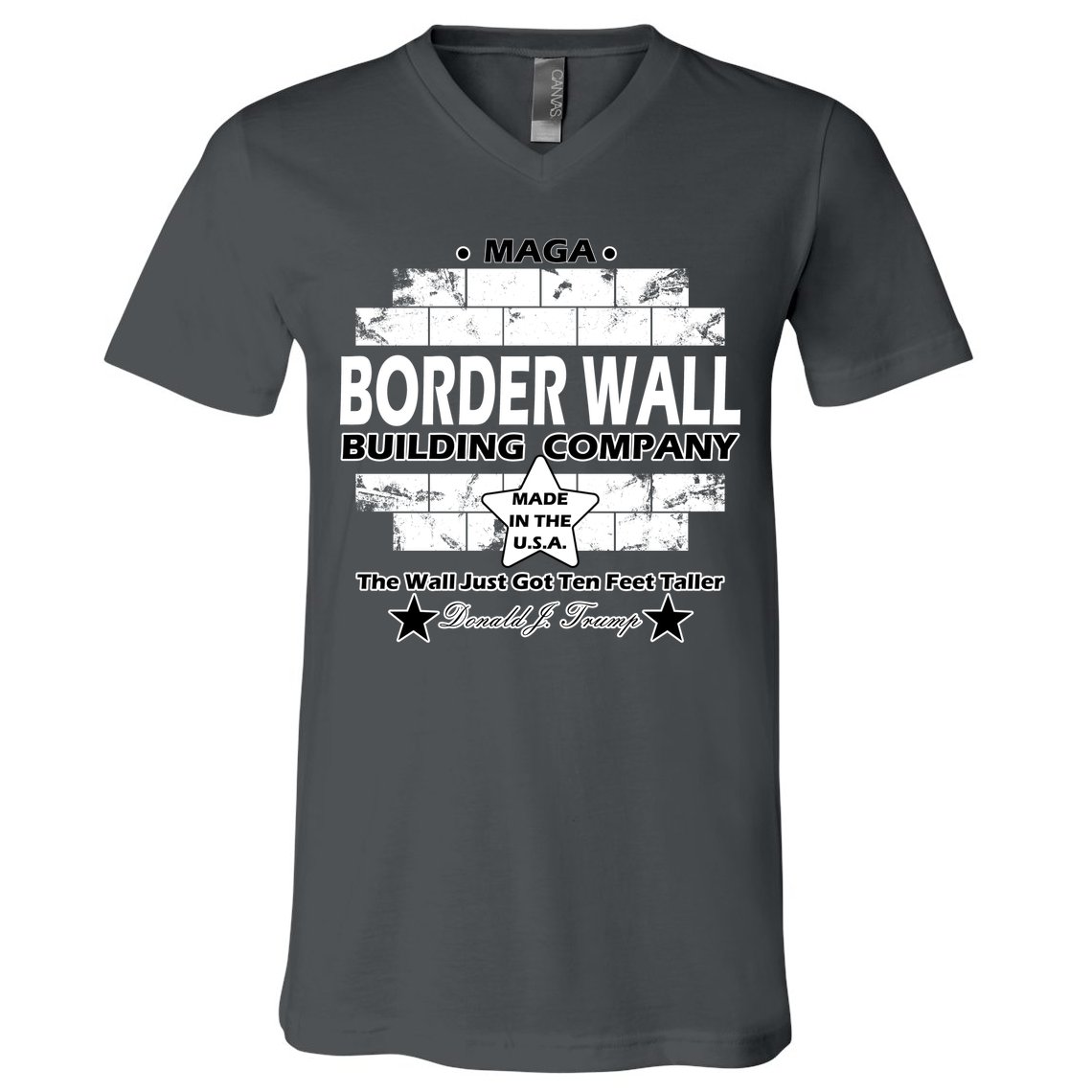 Donald Trump Border Wall Construction Company V-Neck T-Shirt
