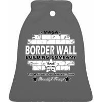 Donald Trump Border Wall Construction Company Ceramic Bell Ornament