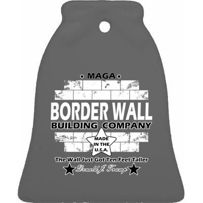 Donald Trump Border Wall Construction Company Ceramic Bell Ornament