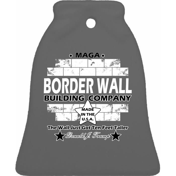 Donald Trump Border Wall Construction Company Ceramic Bell Ornament