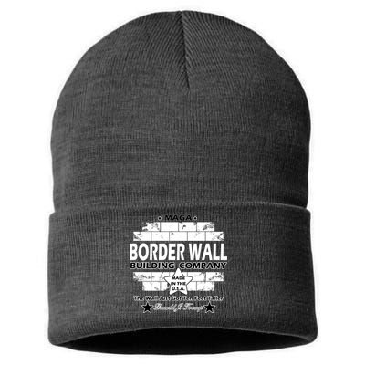 Donald Trump Border Wall Construction Company Sustainable Knit Beanie