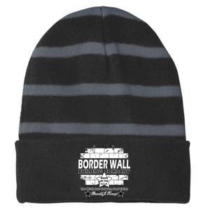 Donald Trump Border Wall Construction Company Striped Beanie with Solid Band