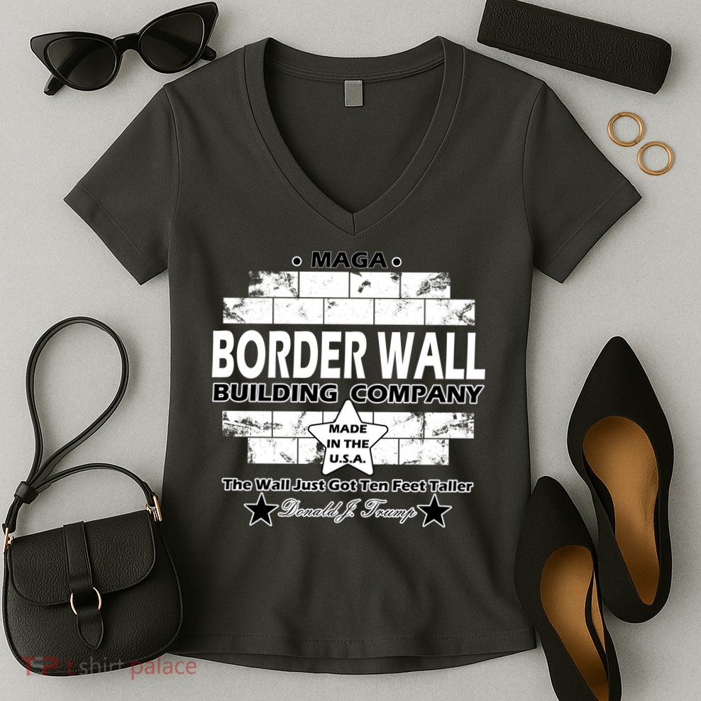 Donald Trump Border Wall Construction Company Women's V-Neck T-Shirt