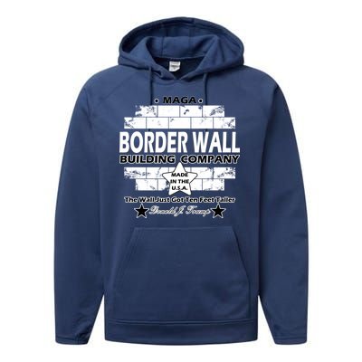 Donald Trump Border Wall Construction Company Performance Fleece Hoodie