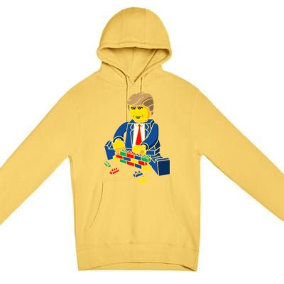 Donald Trump Building a Wall out of Toys Premium Pullover Hoodie