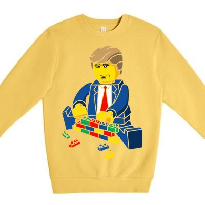 Donald Trump Building a Wall out of Toys Premium Crewneck Sweatshirt