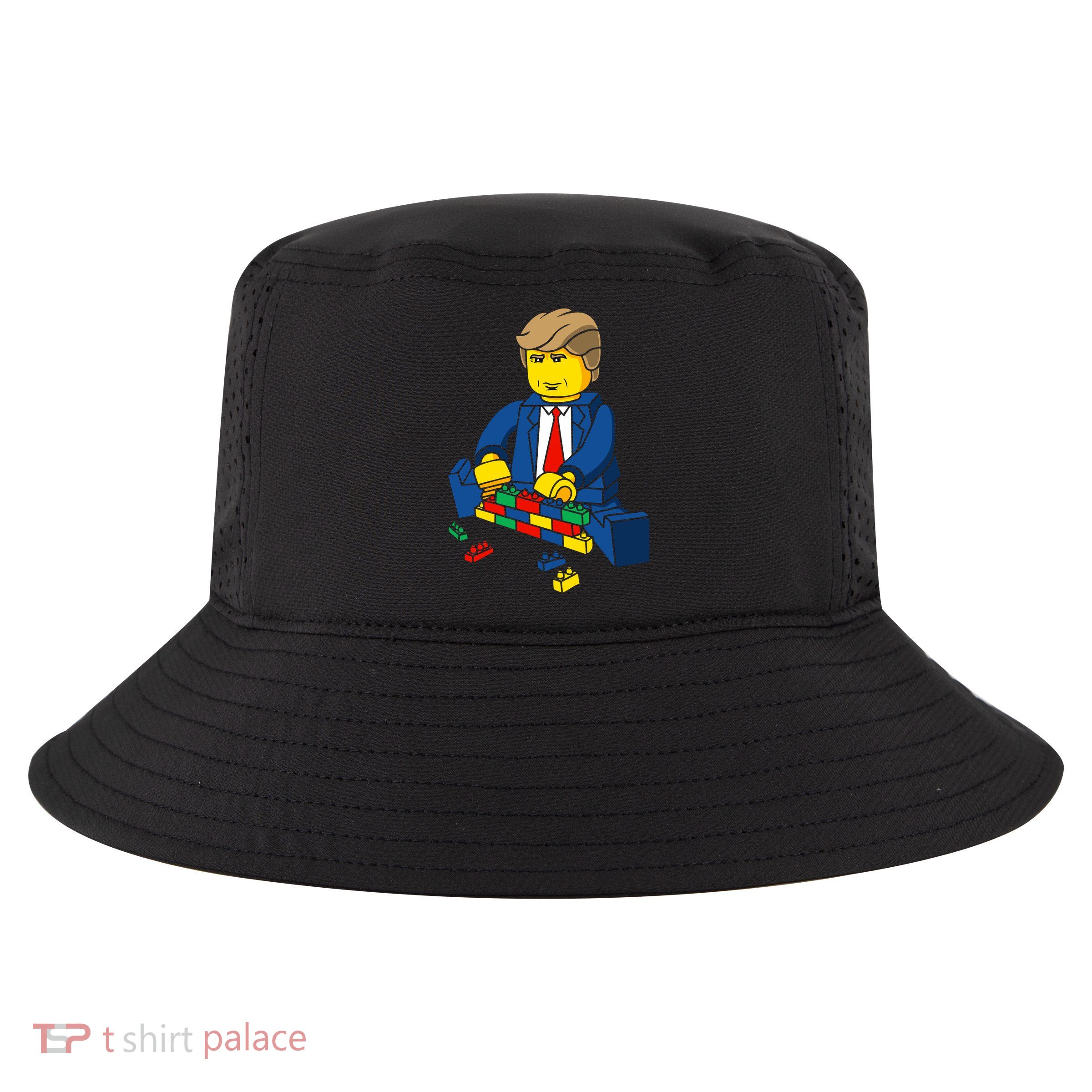 Donald Trump Building a Wall out of Toys Cool Comfort Performance Bucket Hat