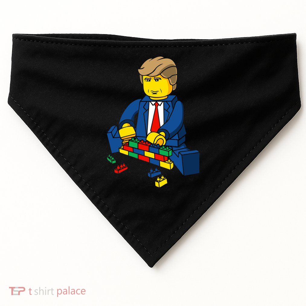 Donald Trump Building a Wall out of Toys USA-Made Doggie Bandana