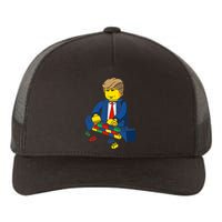 Donald Trump Building a Wall out of Toys Yupoong Adult 5-Panel Trucker Hat