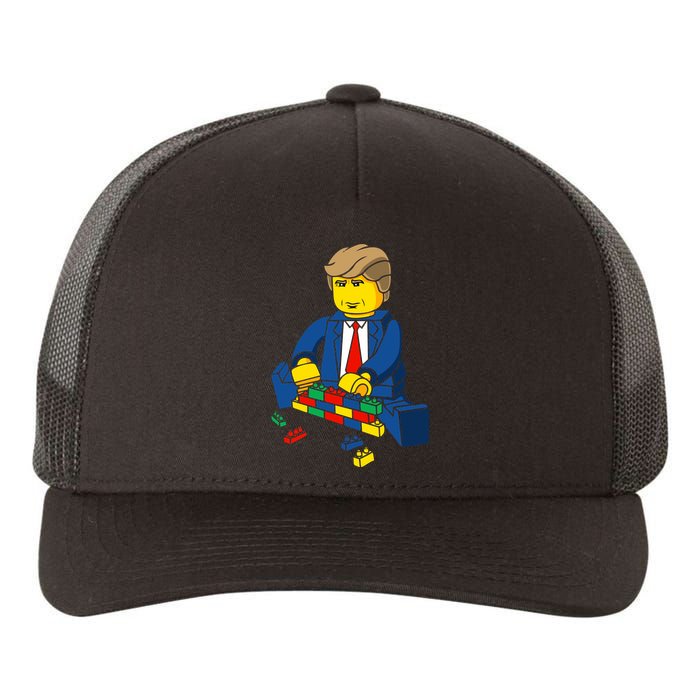 Donald Trump Building a Wall out of Toys Yupoong Adult 5-Panel Trucker Hat