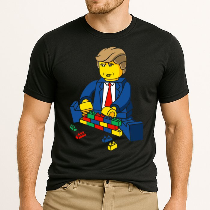 Donald Trump Building a Wall out of Toys Cooling Performance Crew T-Shirt
